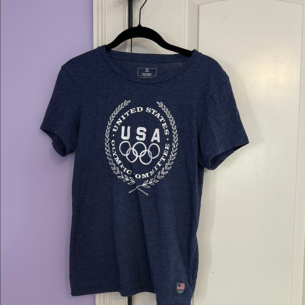 Women Small USA Olympic Committee Navy Graphic T-Shirt